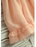 Peach Wrinkled Chiffon Lovely Flower Girl Dress