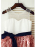 Ivory Satin Tulle Top Rose Pink Rosette Skirt Flower Girl Dress
