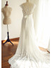 Cap Sleeves Lace Chiffon Full Length Wedding Dress