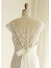 Cap Sleeves Lace Chiffon Full Length Wedding Dress