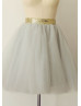 Grey Tulle Knee Length Skirt Tutu Skirt