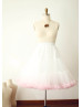 Ombre Ivory Pink Tulle Short Skirt