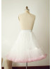 Ombre Ivory Pink Tulle Short Skirt
