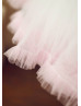 Ombre Ivory Pink Tulle Short Skirt
