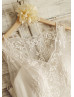 Ivory Tulle Embroidery Short Airy Wedding Dress 