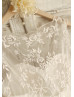 Ivory Tulle Embroidery Short Airy Wedding Dress 