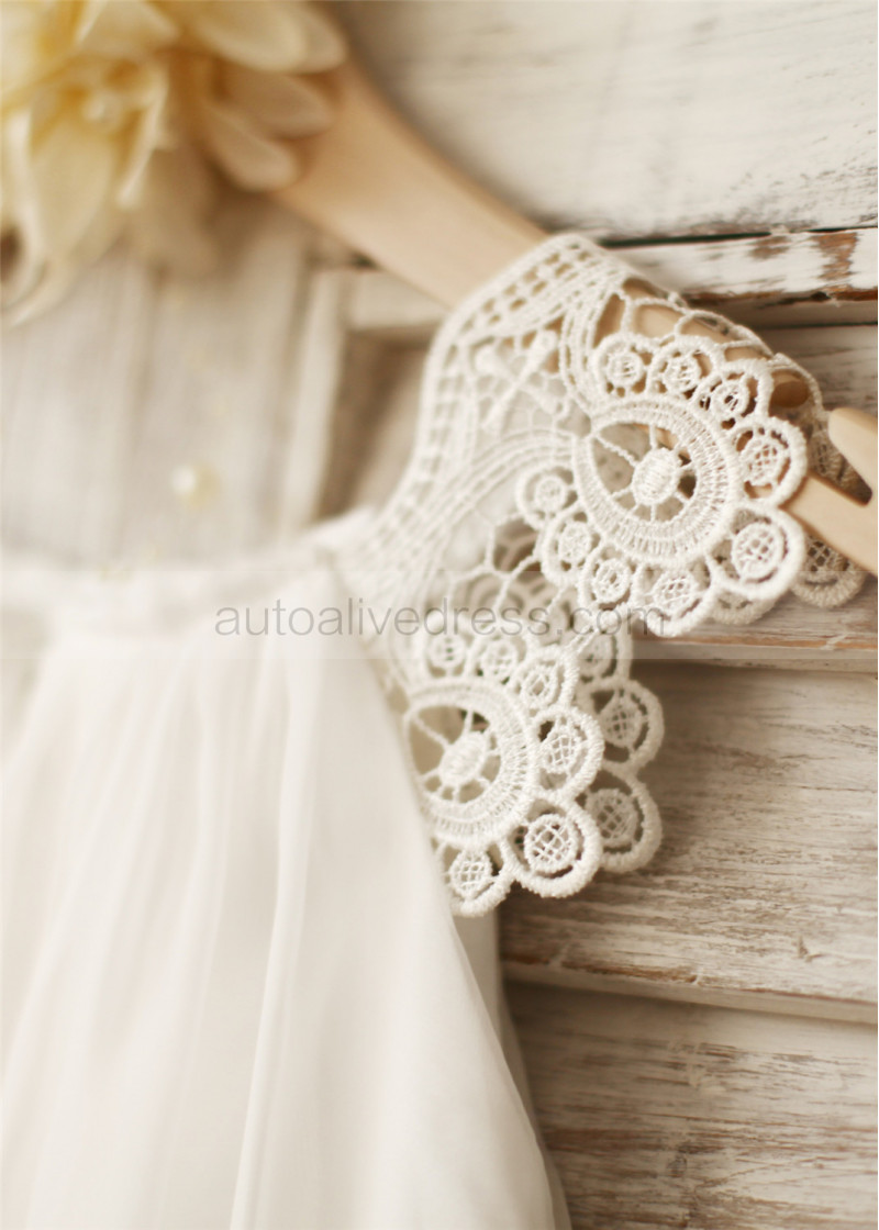 dresses to wear on the beach for a wedding Chiffon Rustic Wedding Dress With Train, A-line Beach Wedding Gown, MW685 main image 0
