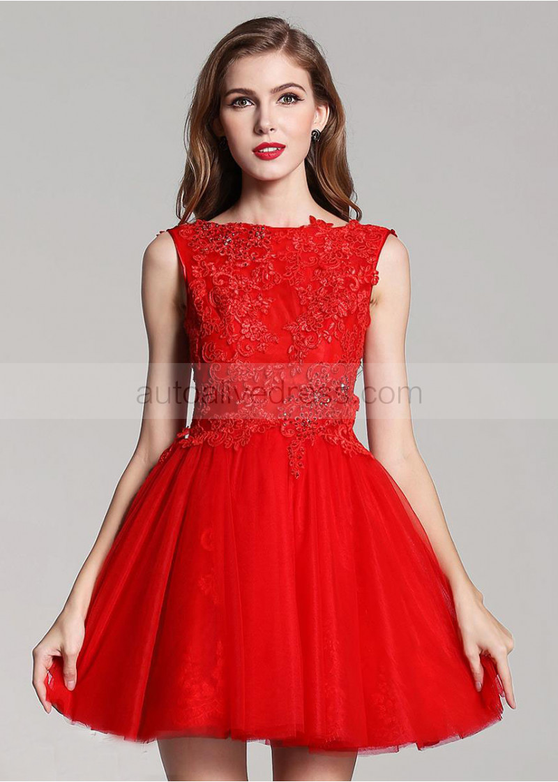 chinese dress ladies Mermaid V Neck Red Beaded Lace Floral Prom Dress, Mermaid Red Lace For –  abcprom main image 0