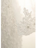 Ivory Lace Tulle Long Sleeves Keyhole Back Mermaid Wedding Dress 