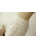 Vintage Ivory Lace Knee Length Pencil Skirt