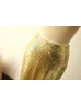 Light Gold Sequin Mini Pencil Skirt