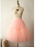 Peach Pink Tulle Short Wedding Skirt