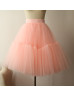 Peach Pink Tulle Short Wedding Skirt