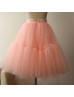 Peach Pink Satin Belt Tulle Tutu Skirt