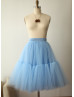 Sky Blue Tulle Short Bridal Skirt