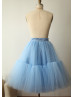 Sky Blue Tulle Short Bridal Skirt