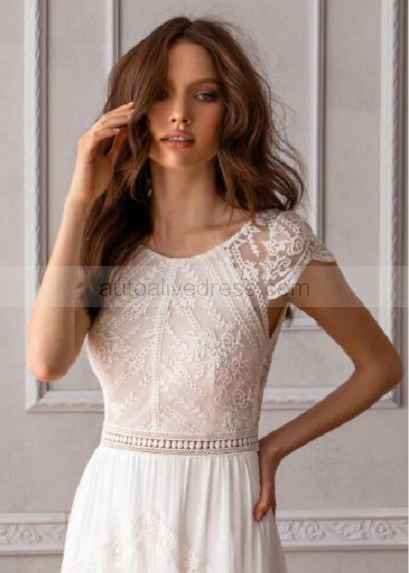 long ivory satin dress Elise main image 1