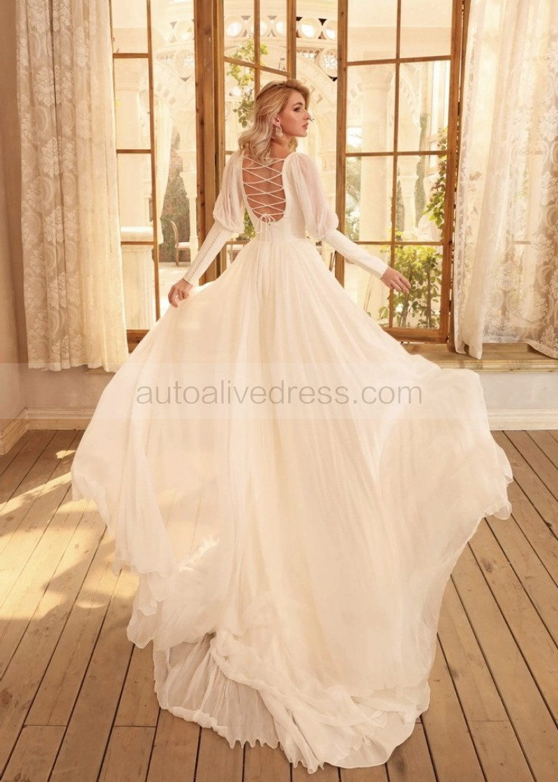 knee length dresses for ladies Scoop neckline long sleeves keyhole back ball gown wedding train dress with  short veil GLGL3823