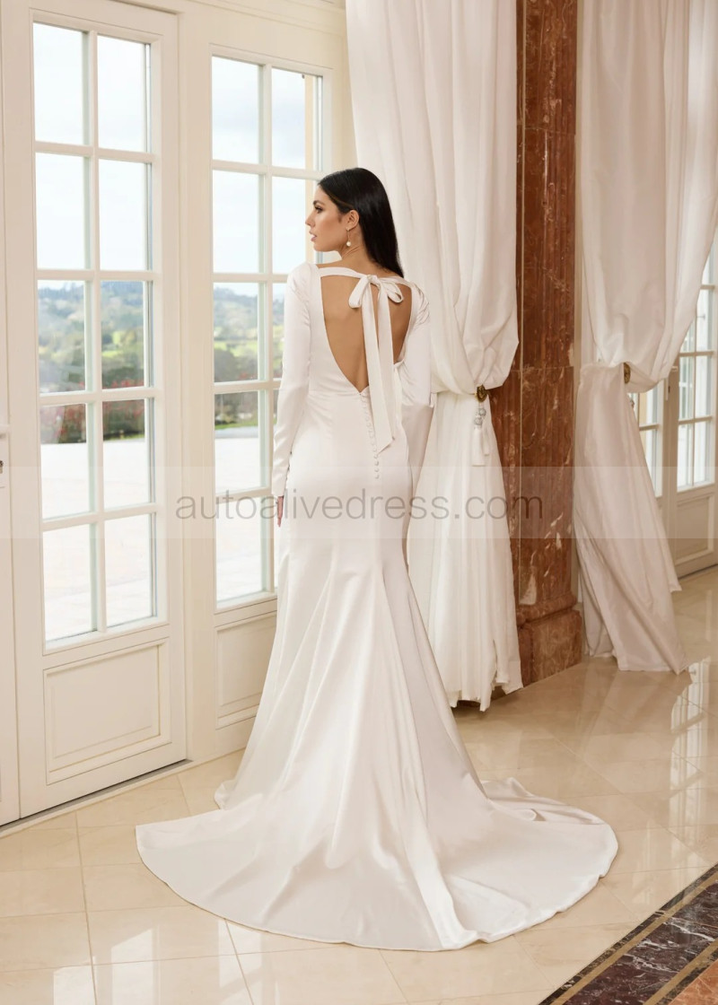 princess polly baby blue dress Mermaid Backless Satin Wedding Dresses for Bride Jamaica main image 1