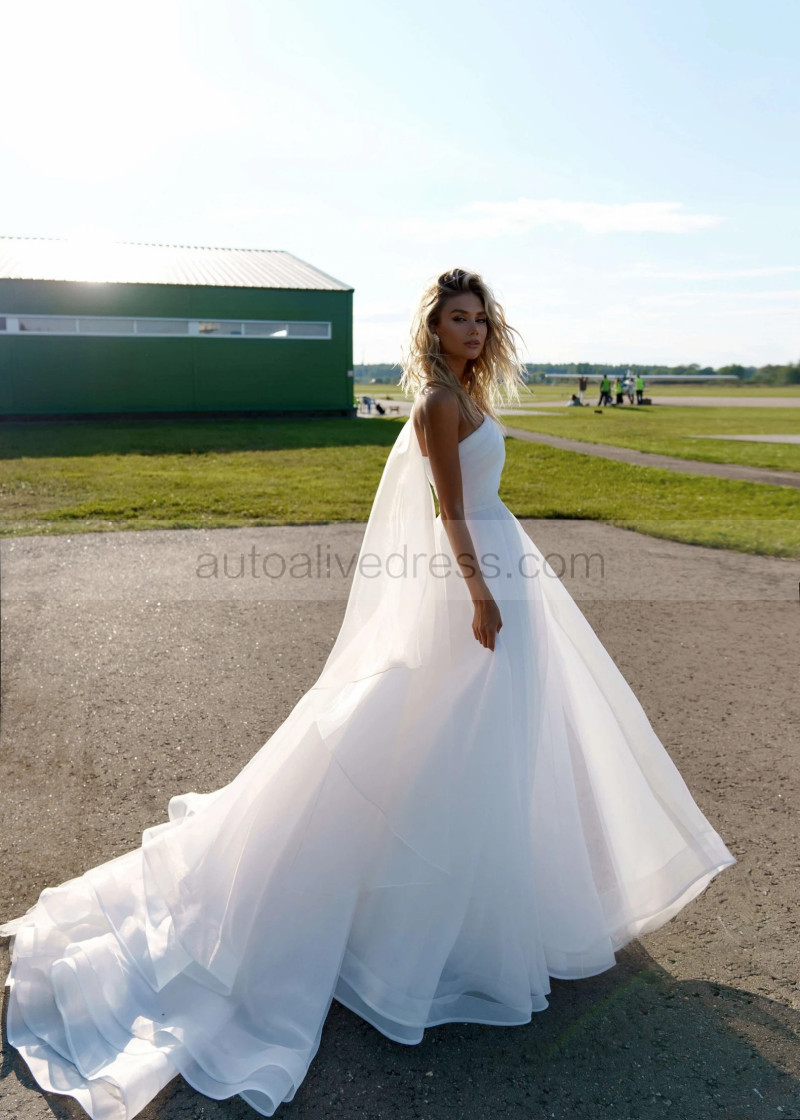 open lace back dress Xzarvion A Line Sexy One Shoulder Hall Wedding Dresses Simple Bridal Gown  Formal Wedding Dresses Organza Cap Sleeve Court Train with Appliques Split  Front 2024 Lvory at Amazon Women's Clothing store