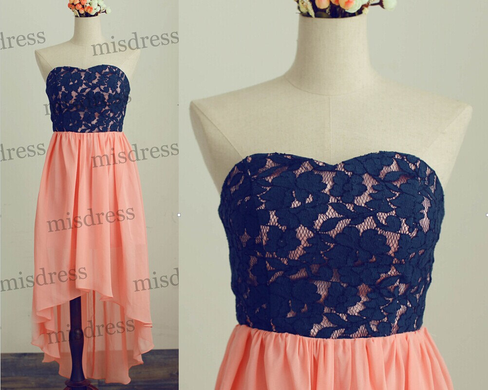 navy blue and coral dress Color Inspiration: Navy Blue and Coral